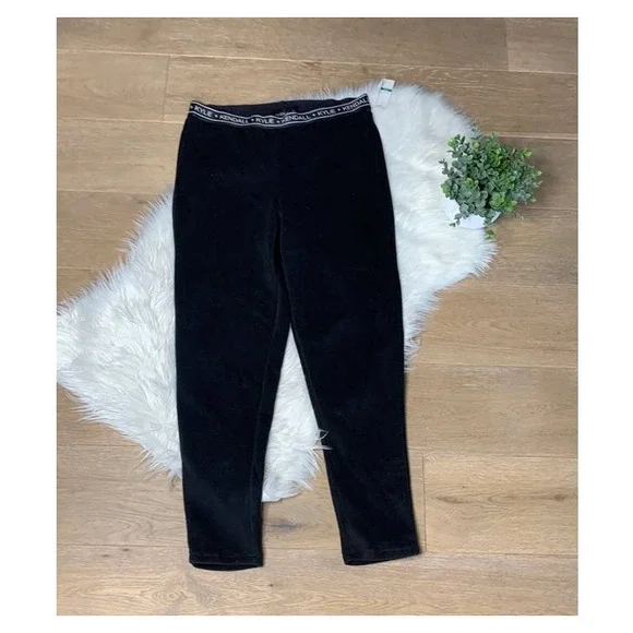 NWT KENDALL + KYLIE FLEECE PANTS SLEEPWEAR PAJAMA BLACK SIZE L - Picture 1 of 4